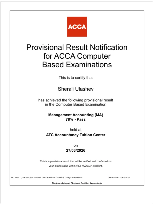 Sherali Ulashev — ACCA MA