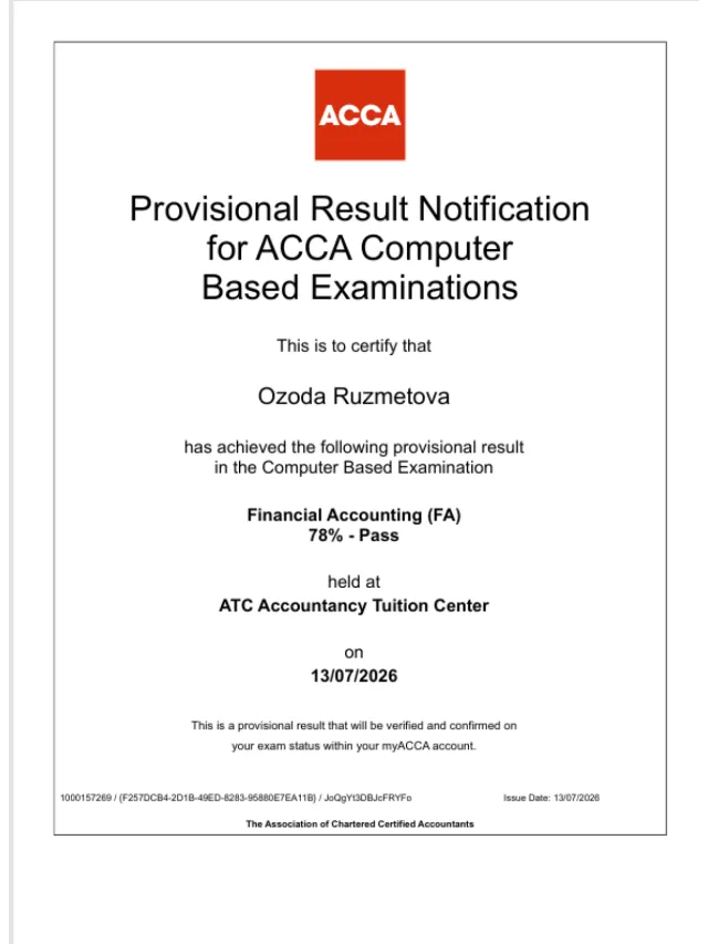 Ozoda Ruzmetova — ACCA FA