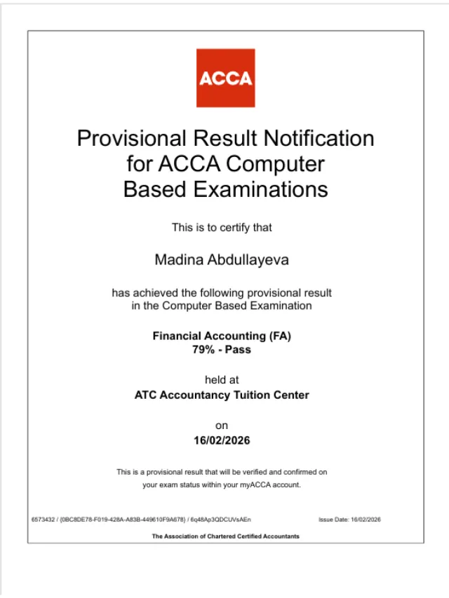 Madina Abdullayeva — ACCA FA