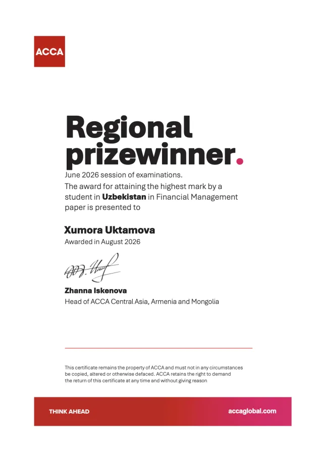 Xumora Uktamova — ACCA FM