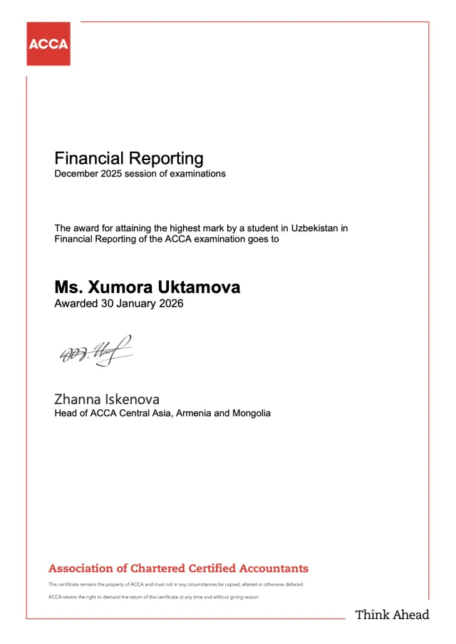 Xumora Uktamova — ACCA FR