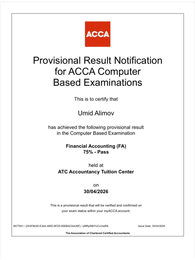 Umid Alimov — ACCA FA